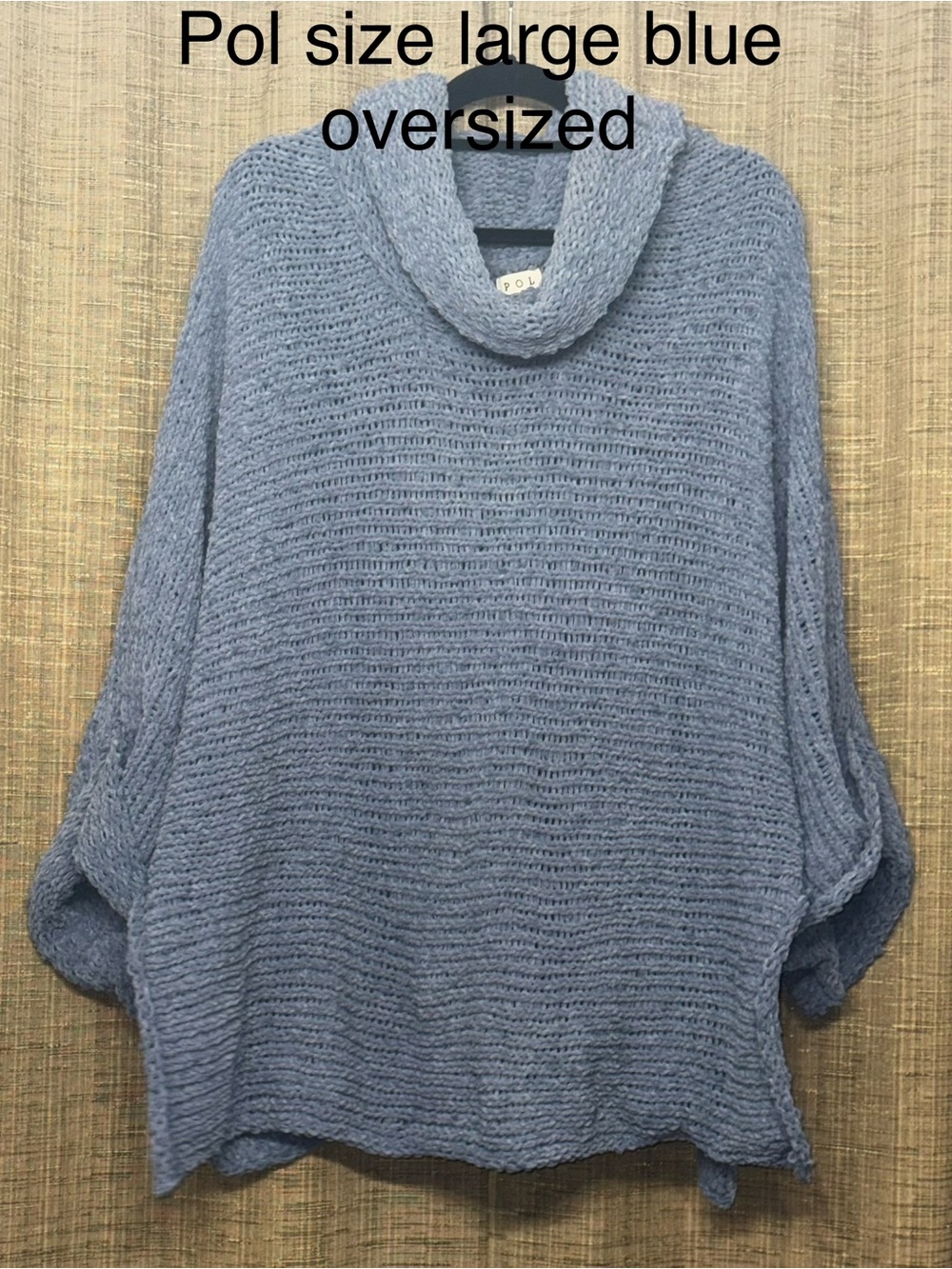 POL Oversized Cowl Neck Sweater in Dusty Blue VGUC